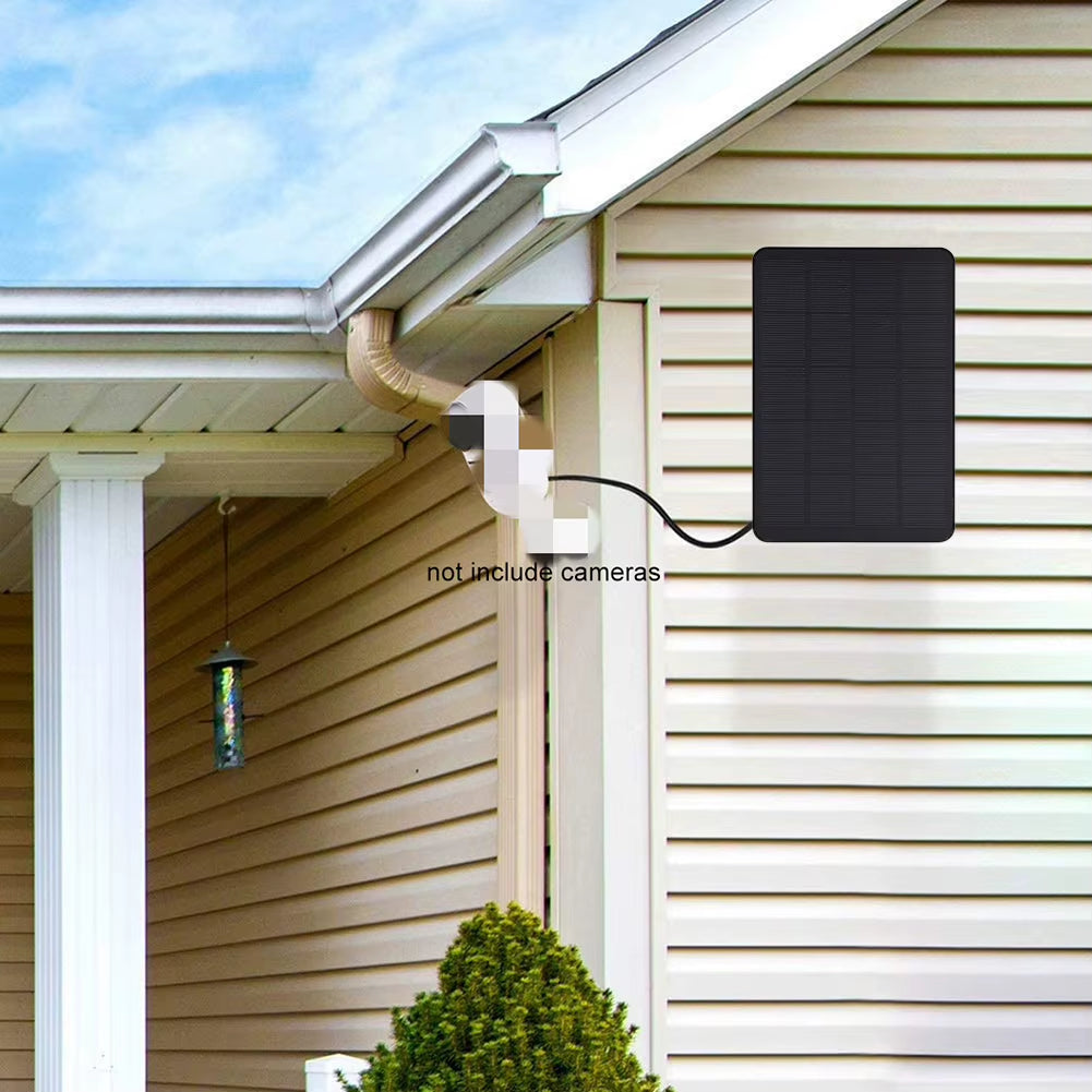 10W Solar Panel Solar Battery Charger 5V Micro USB Charging for IP Surveillance Camera for Arlo Camera/Eufy Wireless Doorbell