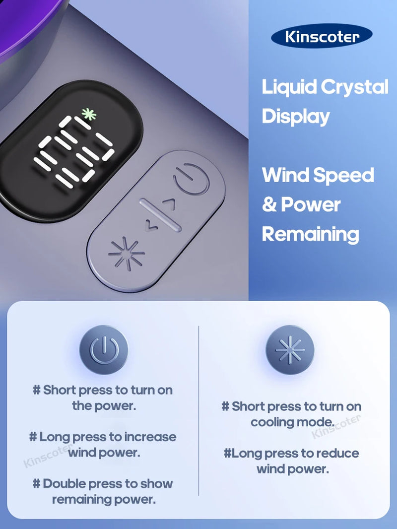 Portable Handheld Turbo Fan 100 Wind Speeds Adjustable Mini Personal Fan Battery Operated Electric Eyelash Fan