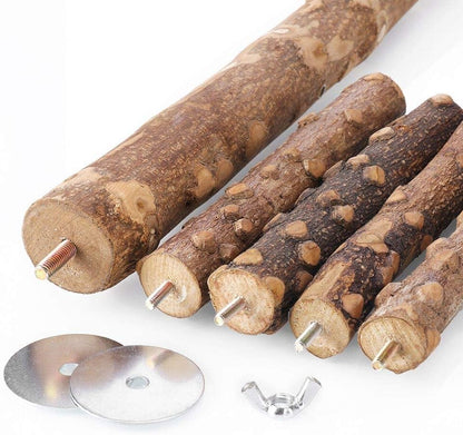 Bird Perch Nature Wood Stand for 3-4Pcs Small Parrots (M)