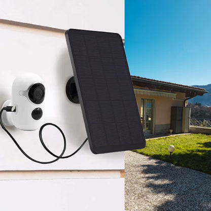 10W Solar Panel Solar Battery Charger 5V Micro USB Charging for IP Surveillance Camera for Arlo Camera/Eufy Wireless Doorbell