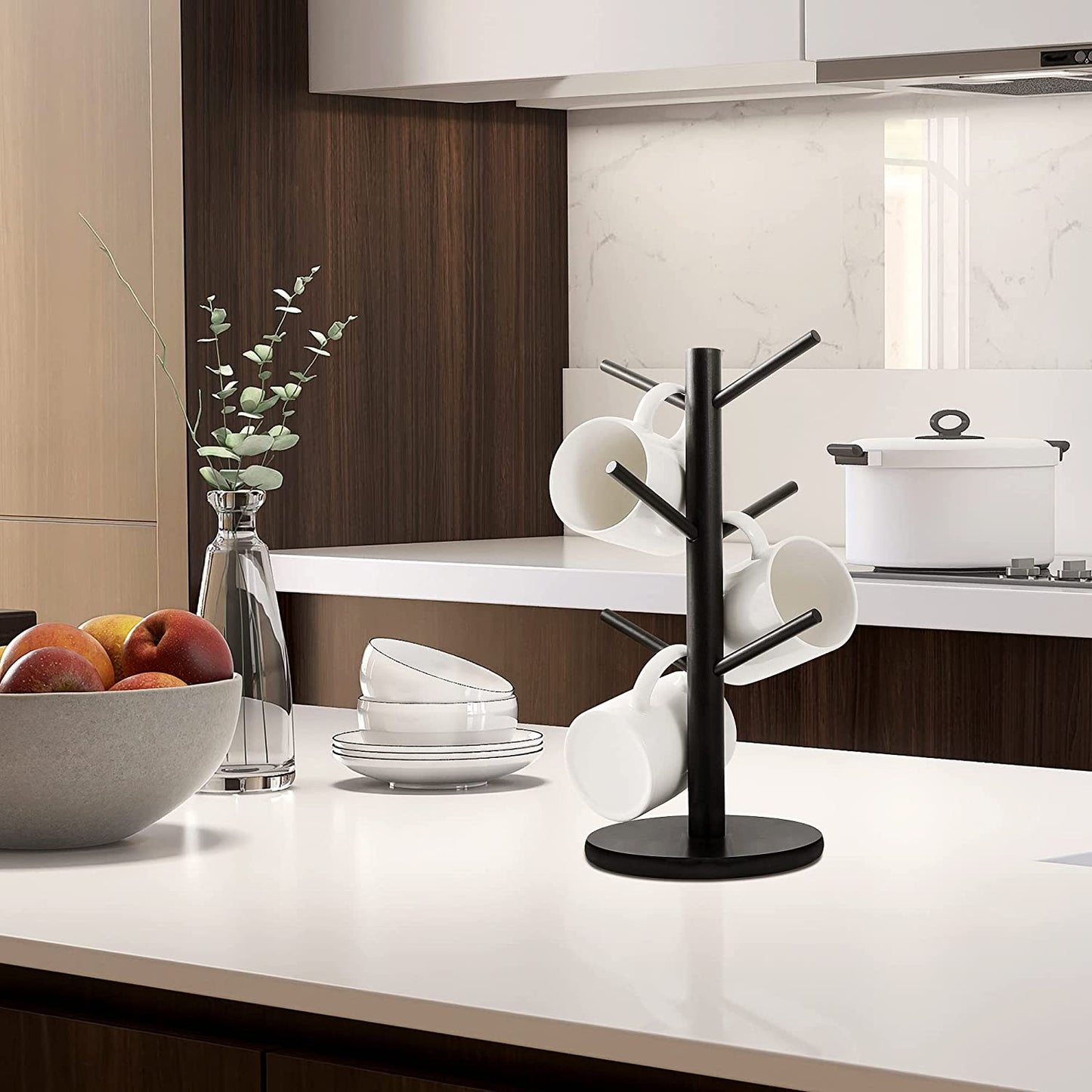 Mylifeunit Mug Holder Tree, Coffee Cup Holder with 6 Hooks (Black)