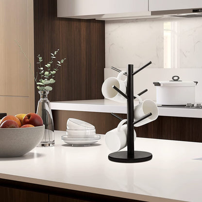 Mylifeunit Mug Holder Tree, Coffee Cup Holder with 6 Hooks (Black)