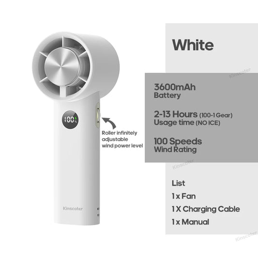 Portable Handheld Turbo Fan 100 Wind Speeds Adjustable Mini Personal Fan Battery Operated Electric Eyelash Fan